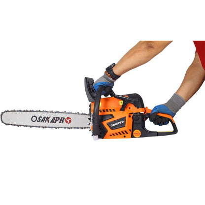 58Cc Gasoline Chainsaw 20" For Tree And Wood Cutting Epa Compliant - Orange