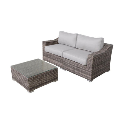 Outdoor Wicker Conversation Set With Cushions, All Weather