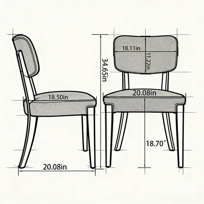 Contemporary Armless Dining Chairs (Set of 2)