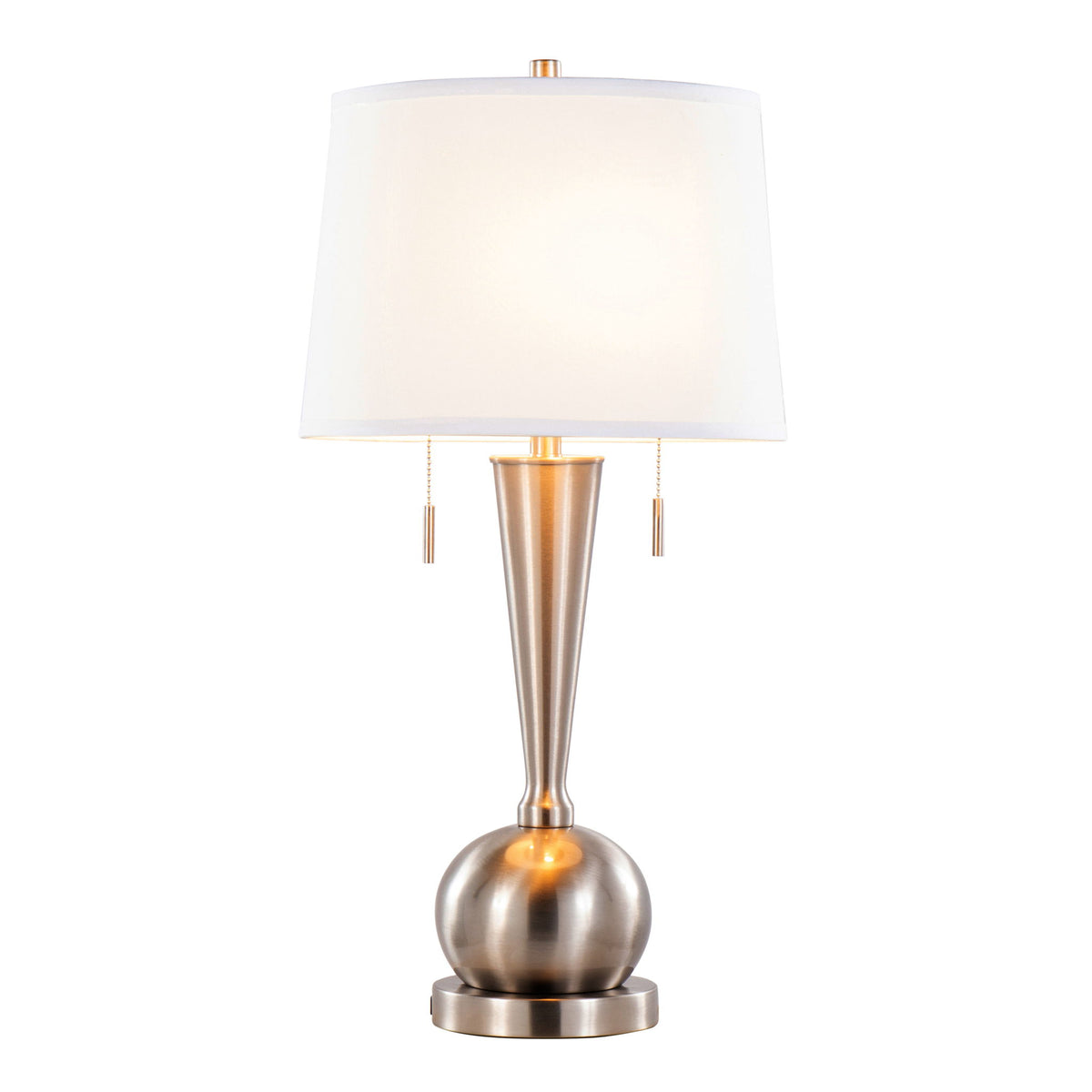 Jules - Contemporary Table Lamp Built In USB Port (Set of 2) - Brushed Nickel
