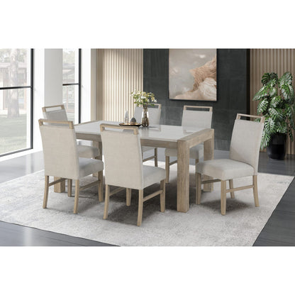 Vanilla - Real Marble Dining Table - Beige / Light Natural