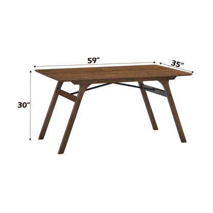 Kaela - 7 Pieces Dining Room Set - Light Gray / Walnut