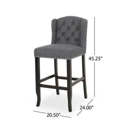 Vienna - Contemporary Fabric Tufted Wingback Counter Stools (Set of 2)