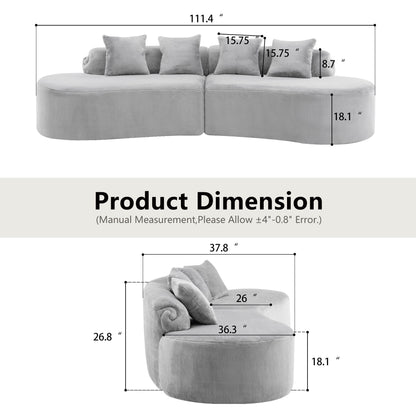 Modern Curved Sofa With Pillows