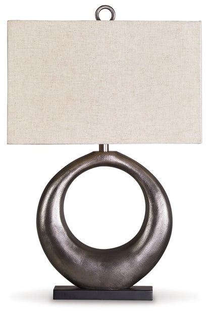Saria - Metal Table Lamp - Antique Silver Finish