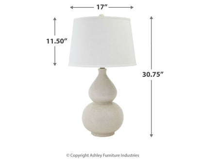 Saffi - Ceramic Table Lamp  - Cream