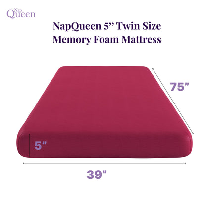 5" Memory Foam Mattress With Responsive Support And Breathable Cover