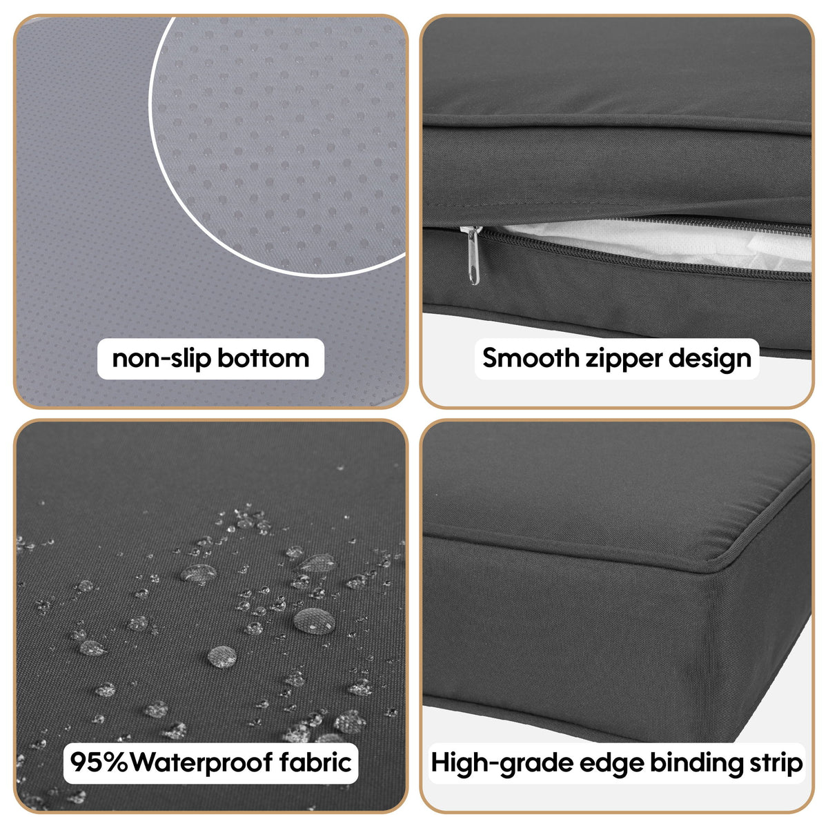 Cushion Covers For 7 Piece Wicker Sectional Sofa, 14 Pack Seat And Back Slipcovers With Zipper