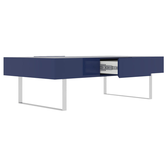 Rectangular Coffee Table With Hidden Storage - Blue