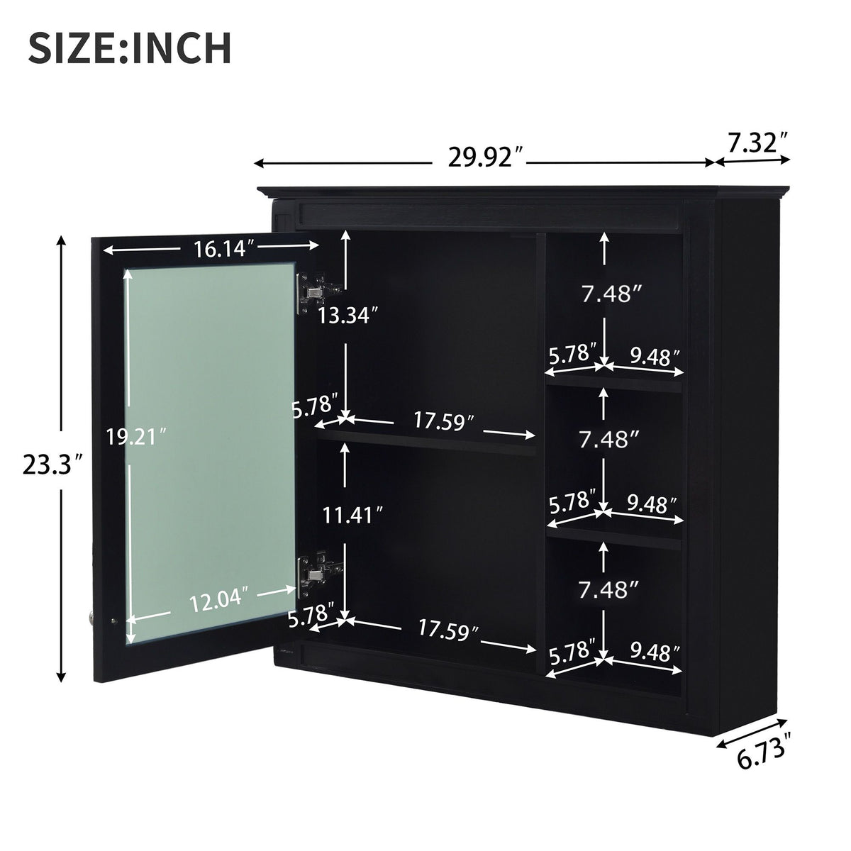 Modern Wall-Mounted Medicine Cabinet With Mirror