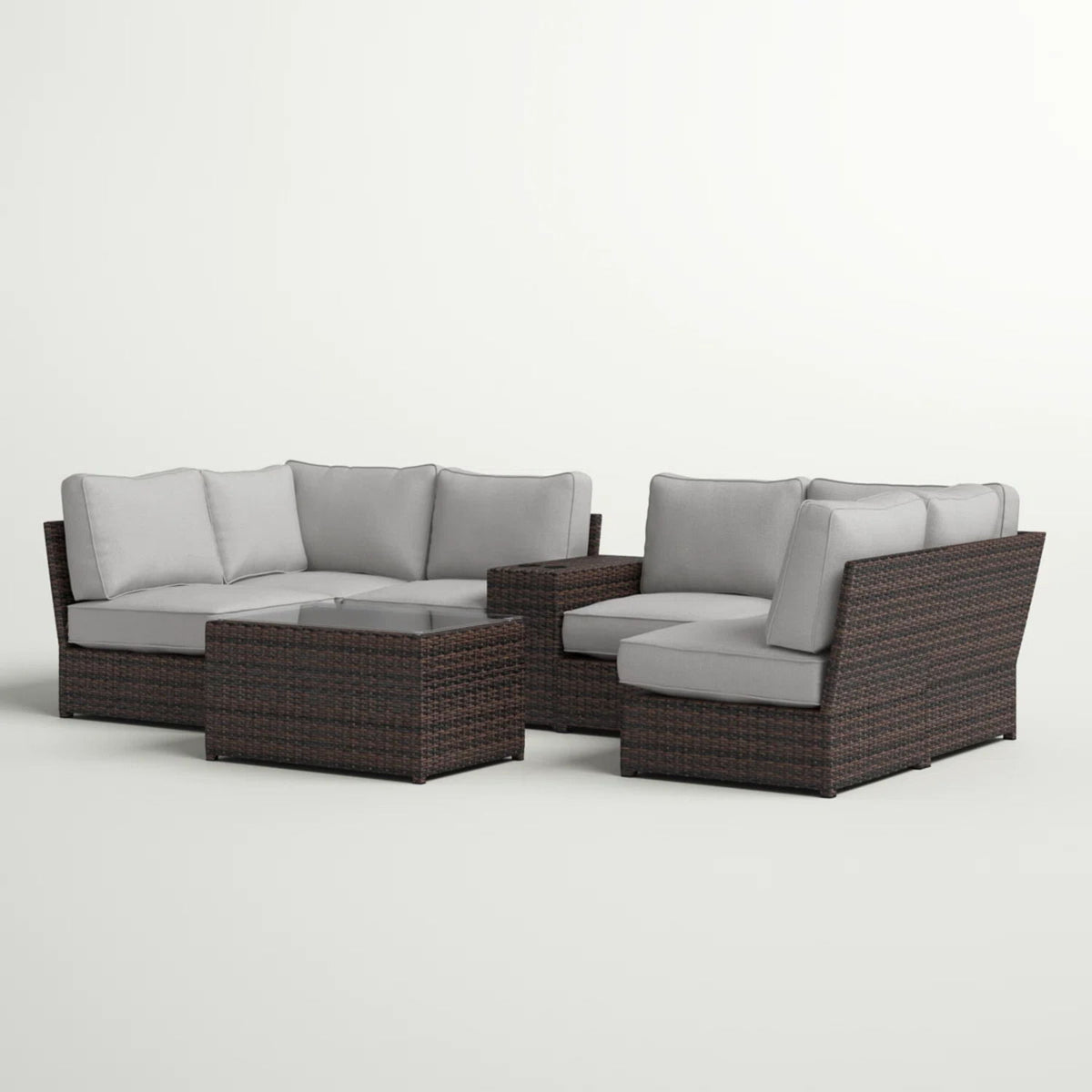 Stylish Modular Wicker Patio Seating Group
