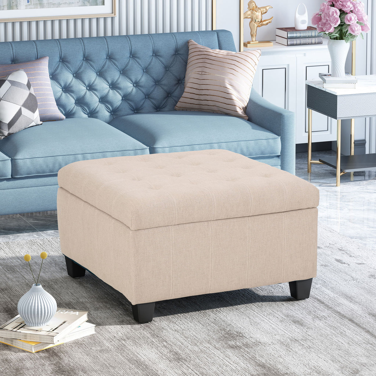 Isabella - Contemporary Ottoman With Storage