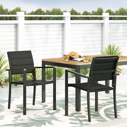 Baird - Outdoor Mesh And Aluminum Dining Chairs - Black