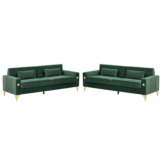 2 Pieces Sofa Sofa Set With Removable Cushions For Home Apartment