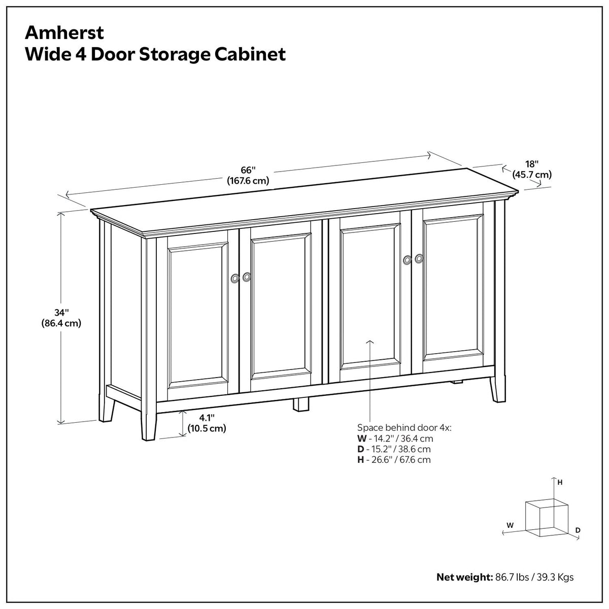 Amherst - 4 Door Storage Cabinet