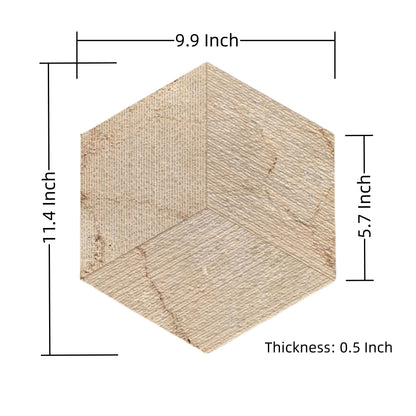 Hexagon Natural Marble Polished Tile For Wall And Floor (Set of 12)