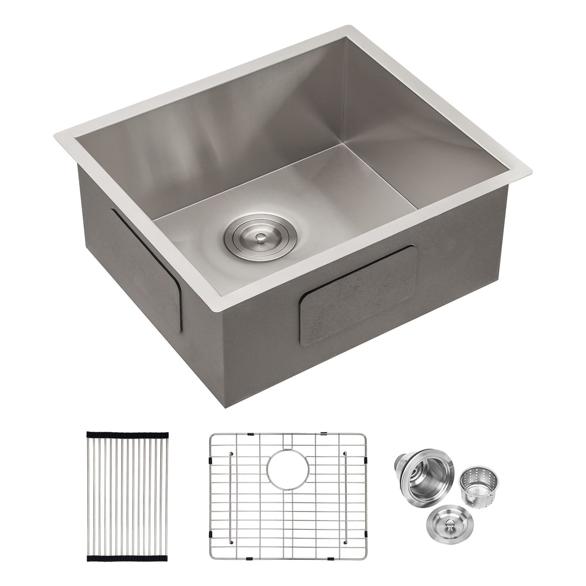 Modern Undermount Stainless Steel Kitchen Sink 16 Gauge, Deep Single Bowl