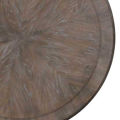 Round Dining Table With Pedestal Base - Natural / Rustic