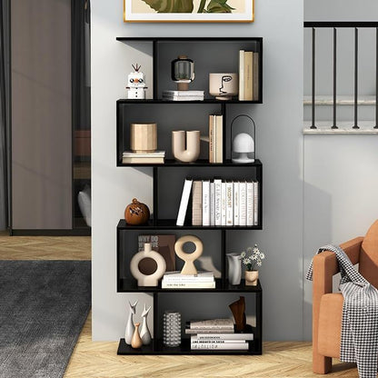 5 Layer Simple Household Black Bookshelf - Black