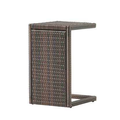 Bucharest - End Table C Shaped Side Table Rattan - Brown