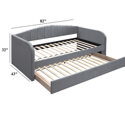 Daybed Trundle With Slat Support - Gray