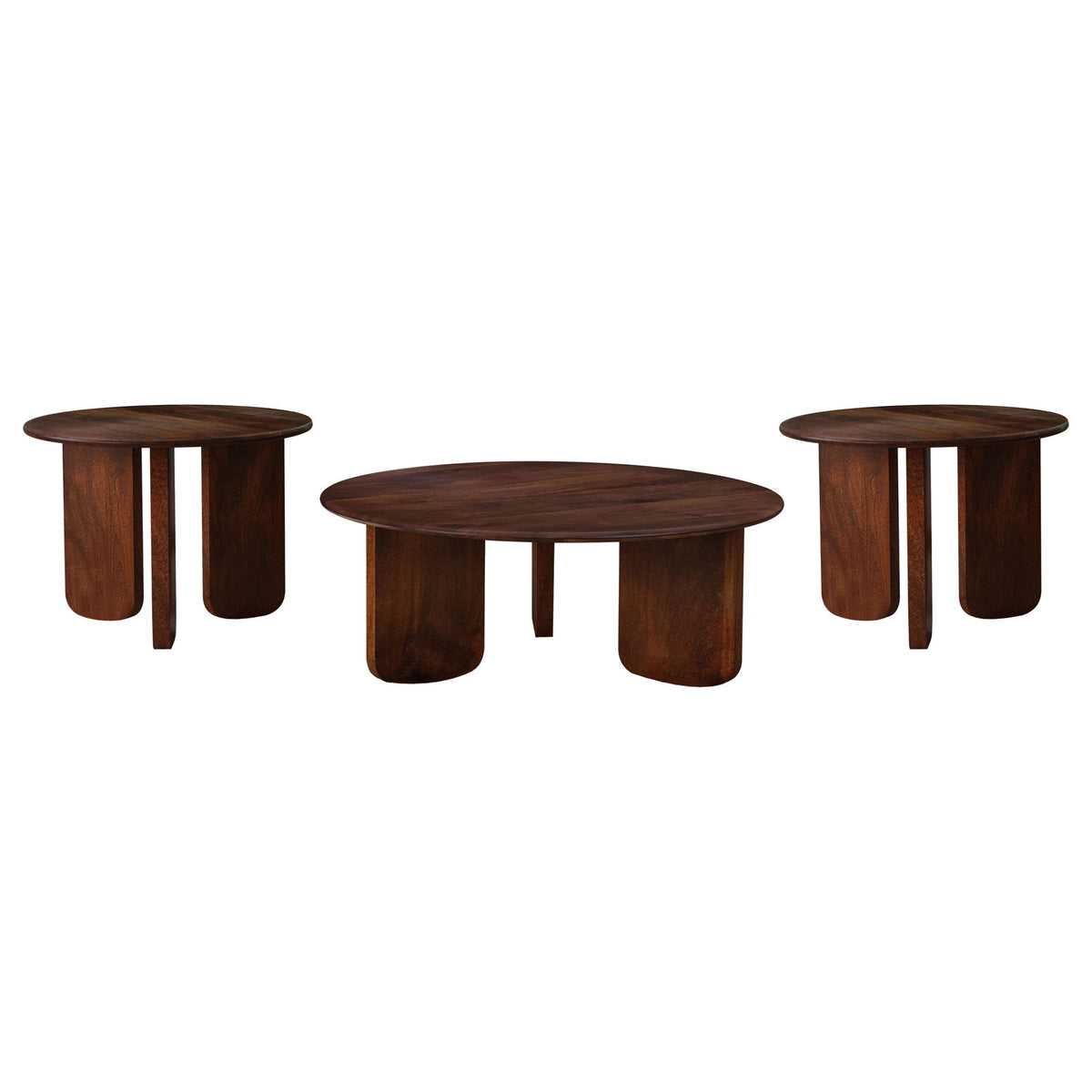 Columbo - 3 Piece Coffee And End Table Set With Round Tops - Brown