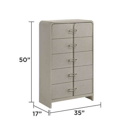 Aria - 5 Drawer Chest - Beige