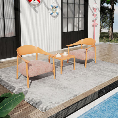 Furniture Set With Seat Cushions, Sturdy And Durable - Apricot Brow