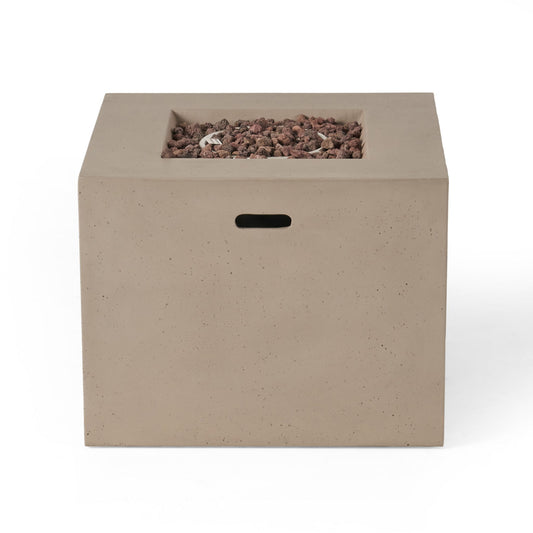 Outdoor Patio Square Gas Burning Concrete Fire Pit 40, 000 Btu