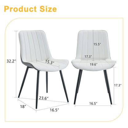 Modern Minimalist Dining Chair Set, Extended Seat Cushion