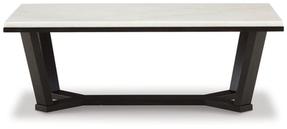 Fostead - Rectangular Cocktail Table - White / Espresso