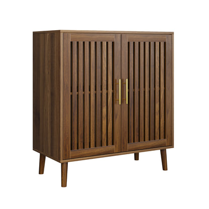 Grille Striped Sideboard Buffet Cabinet With Storage