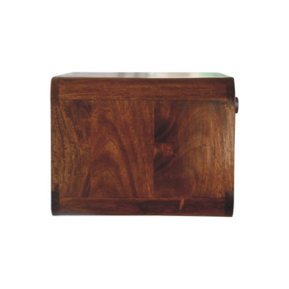 Wall Mounted Open Woven Bedside Table - Chestnut