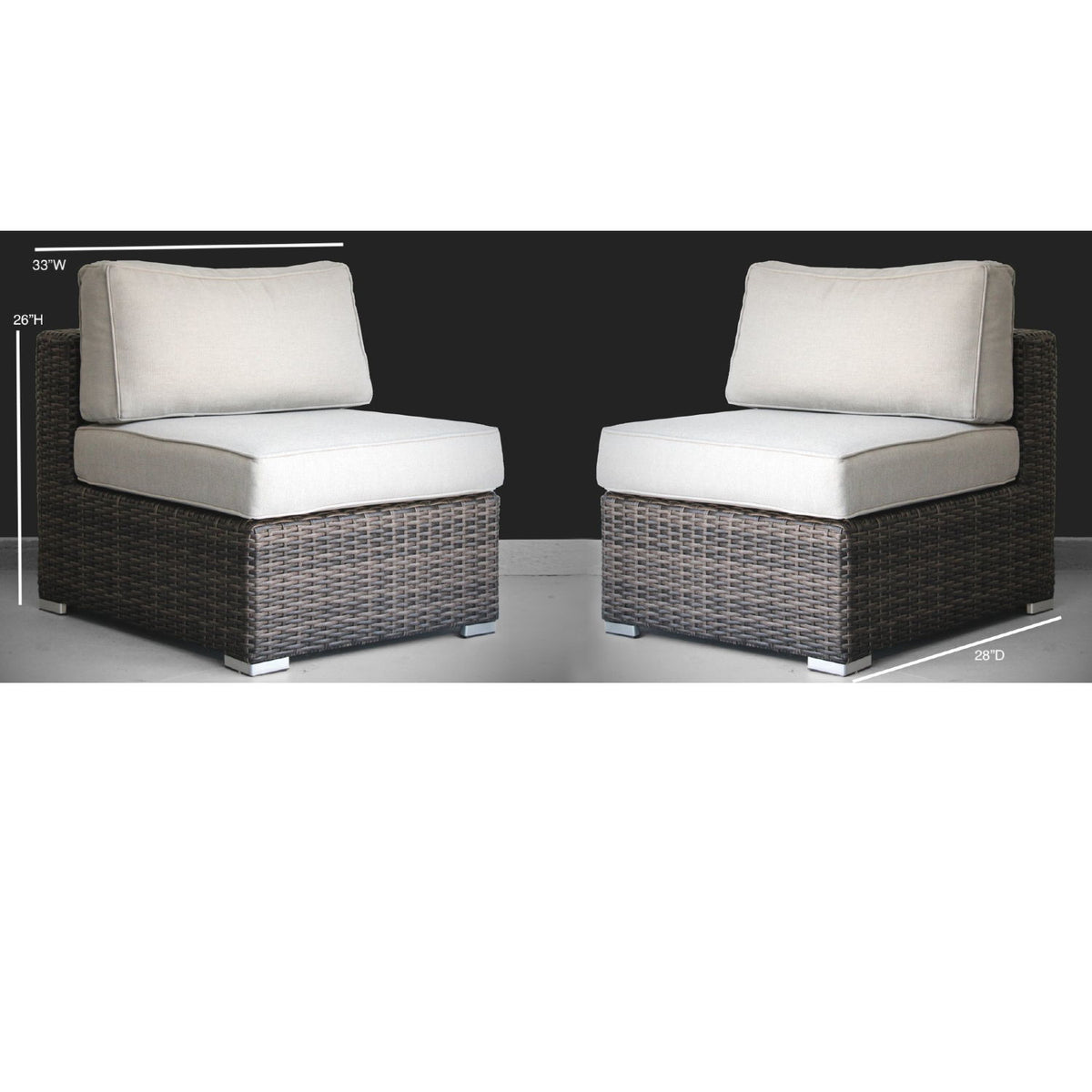 Minnesota - Armless Patio Chairs (Set of 2)
