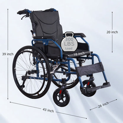 Premium Foldable Transport Wheelchair For Adults
