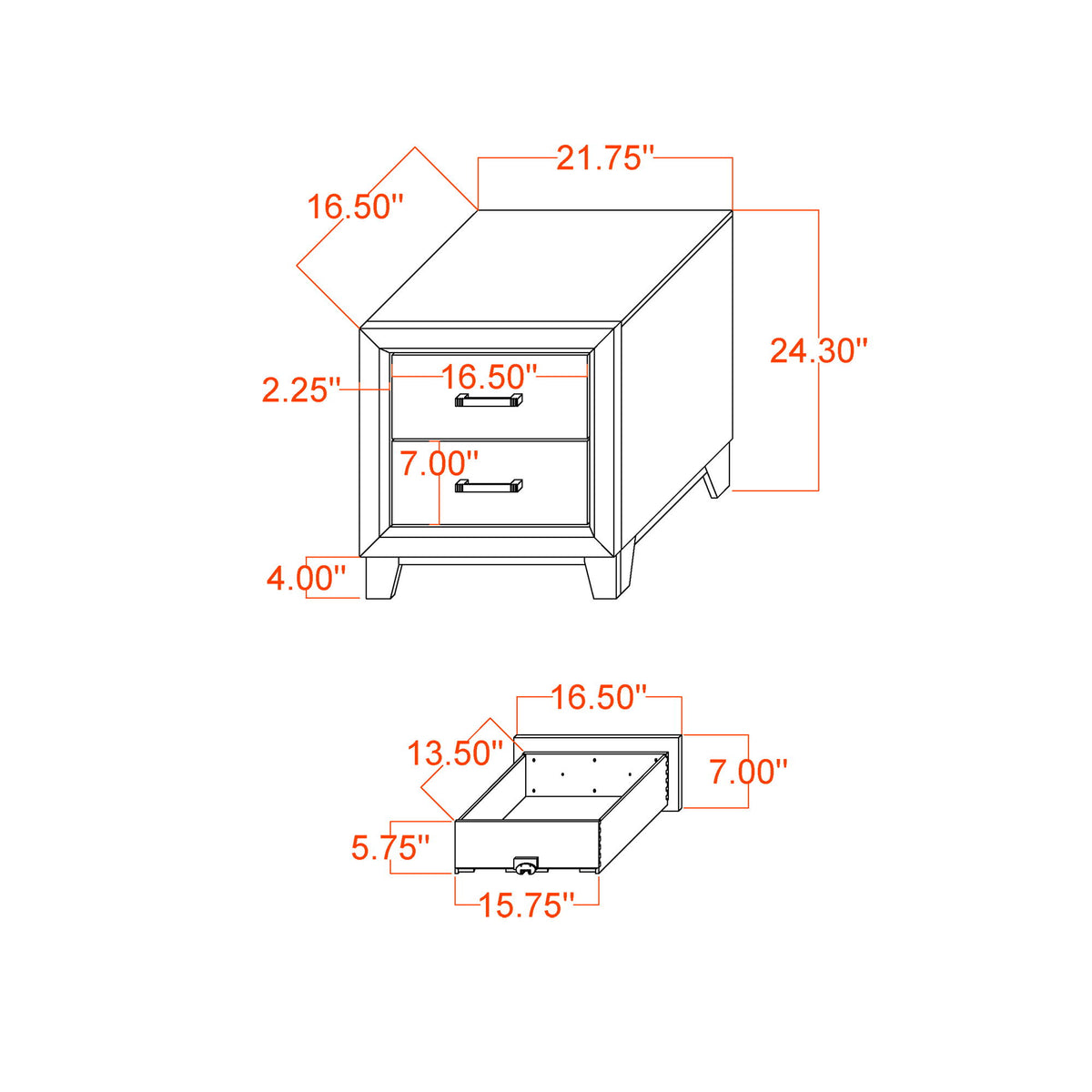 Soluto - Nightstand - Black / Gray