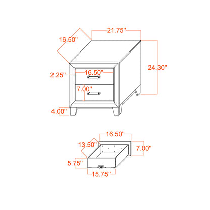 Soluto - Nightstand - Black / Gray
