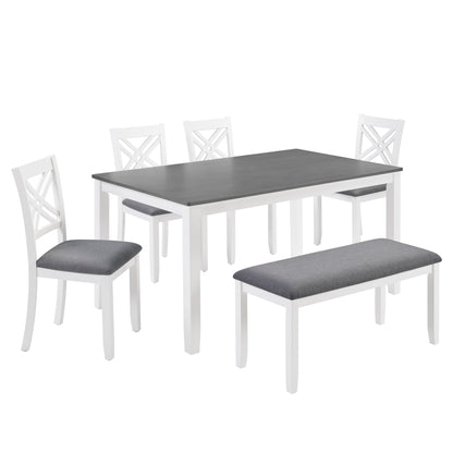 6 Piece Dining Table Set With Bench