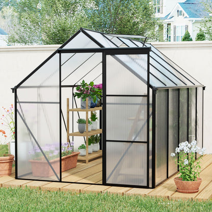Polycarbonate house Raised Base And Anchor Aluminum Heavy Duty Walk-In houses For Outdoor Backyard In All Season