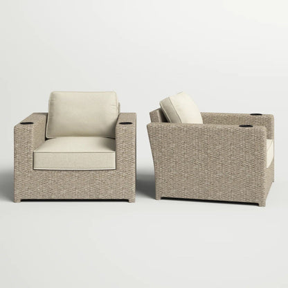 Outdoor Lounge Chairs With Cushions, Weather Resistant - Gray Mix