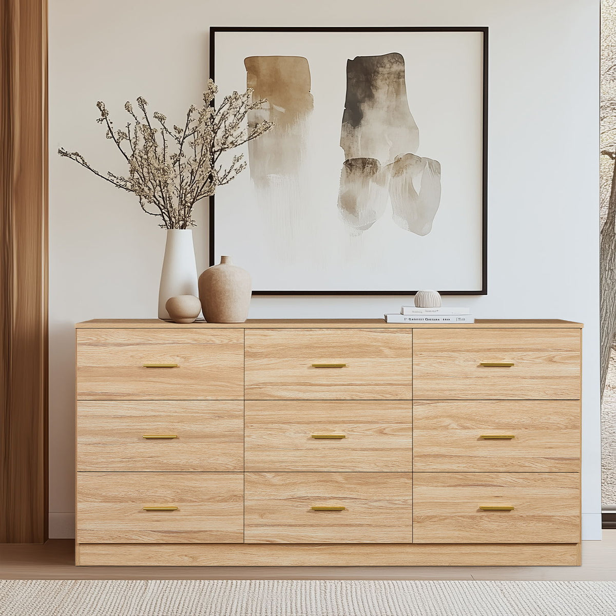 9 Drawer Dresser, Ample Storage For Bedroom