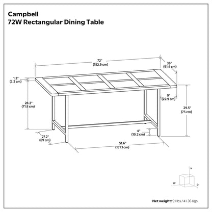 Campbell - Dining Table - Burnt Wax