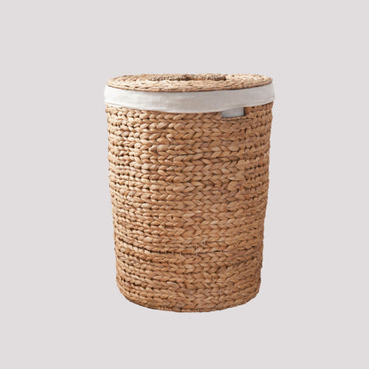 Round Laundry Hamper With Lid - Light Brown