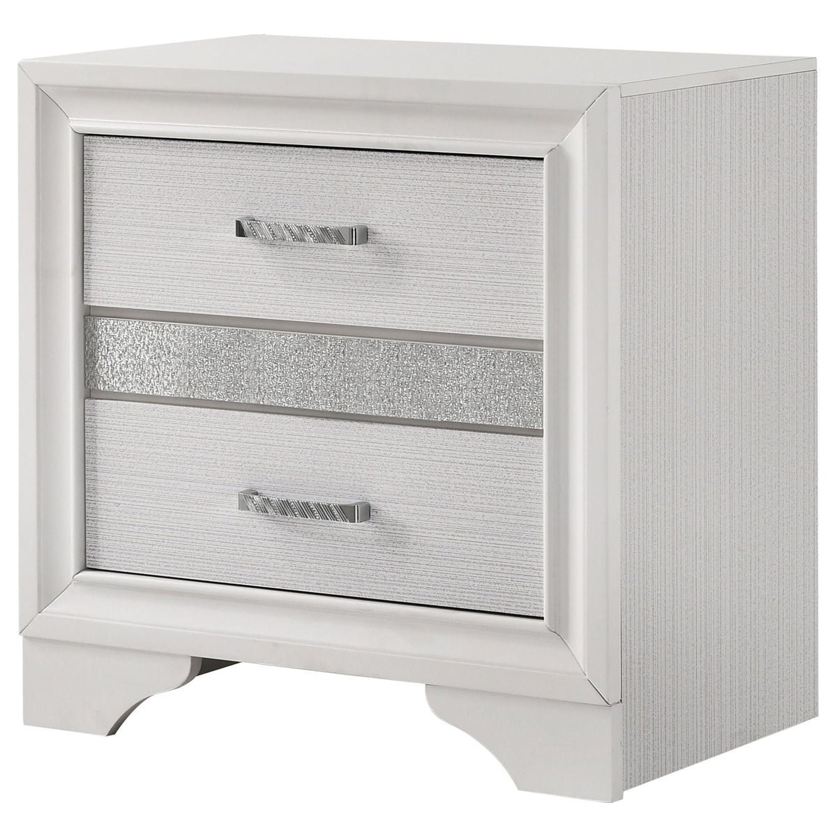 Transitional 2 Drawer Nightstand With Hidden Jewelry Tray