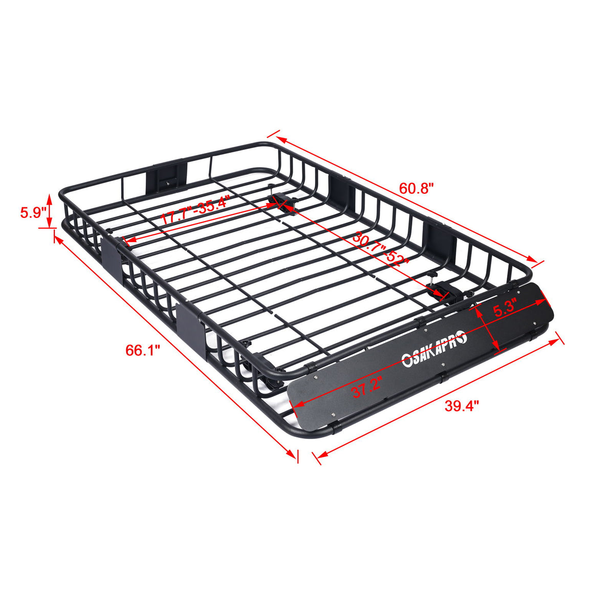 Motoring Rooftop Cargo Carrier Basket Steel, Universal Fit Roof Rack