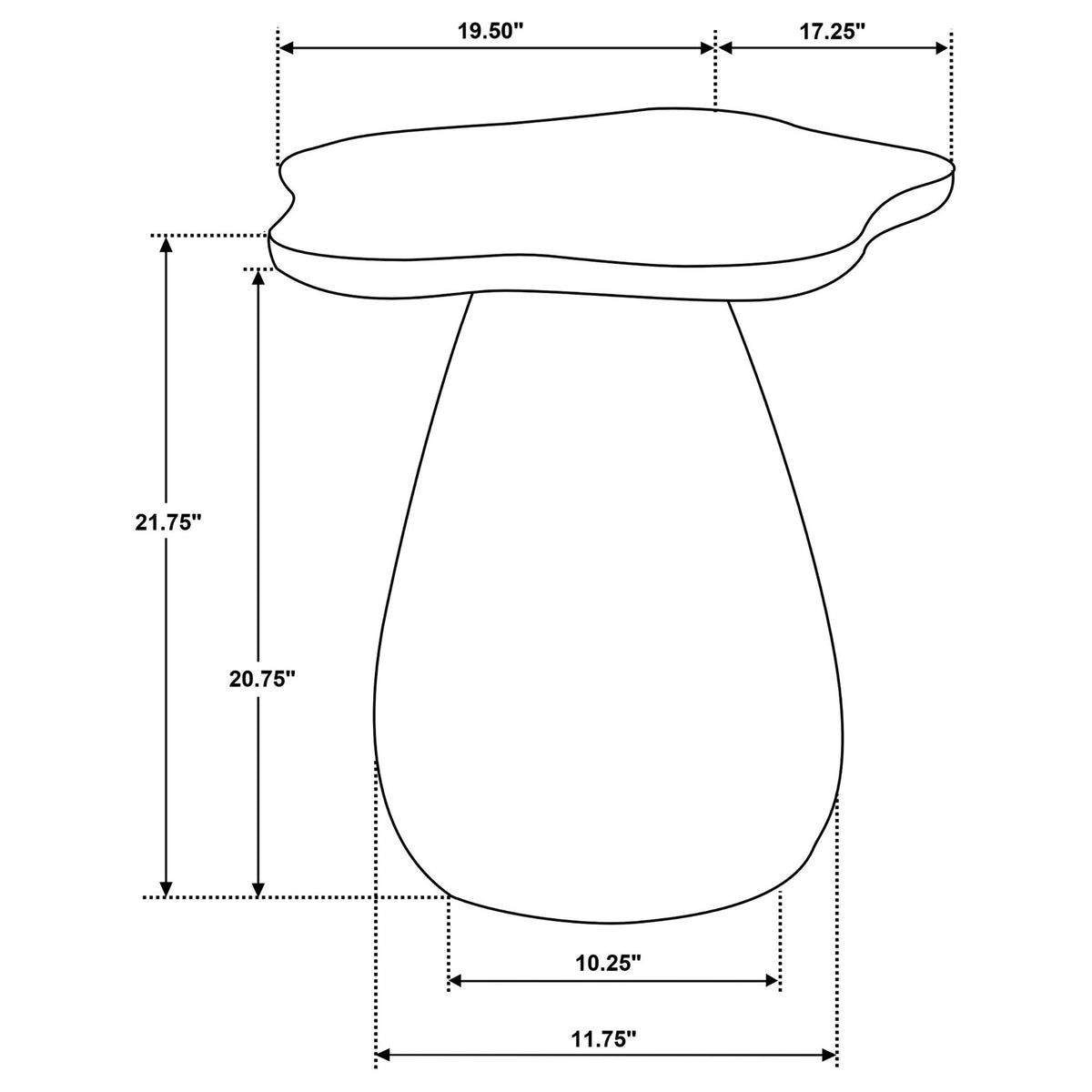 Trevor - Side Table With Cloud Shaped Top