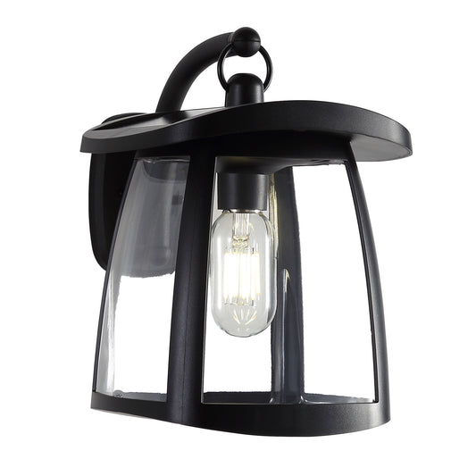 Waterproof Solar Wall Lanterns With 2 Solar Panels, 4 Lighting Modes, Outdoor Hanging Lights - Black