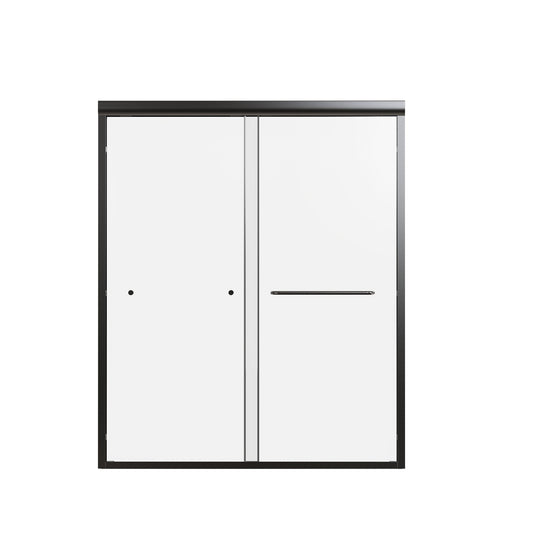 Semi-Frameless Double Sliding Shower Door, Bypass Shower Door, 1 / 4" (6Mm) Thick SGCC Tempered Glass Door