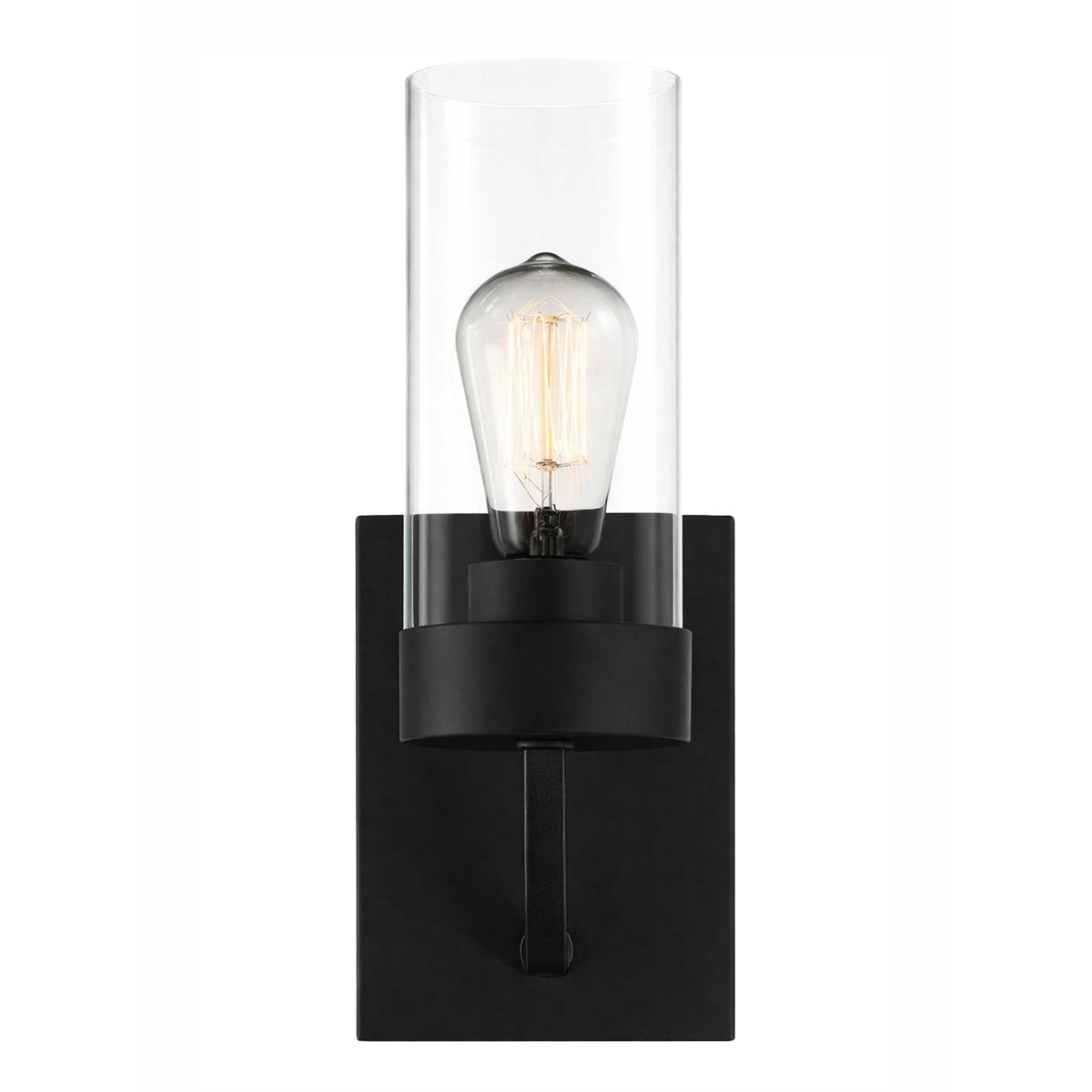 Zephyr - Single Light Sconce - Black / Clear