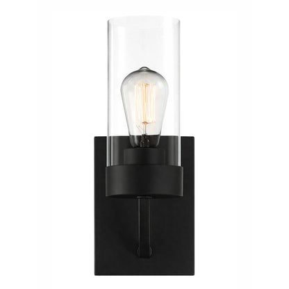 Zephyr - Single Light Sconce - Black / Clear